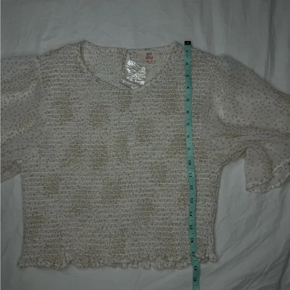 NWT Sheer White & Cream Blouse • Bohemian Style • Business Casual • Teen X-Large - Picture 6 of 7